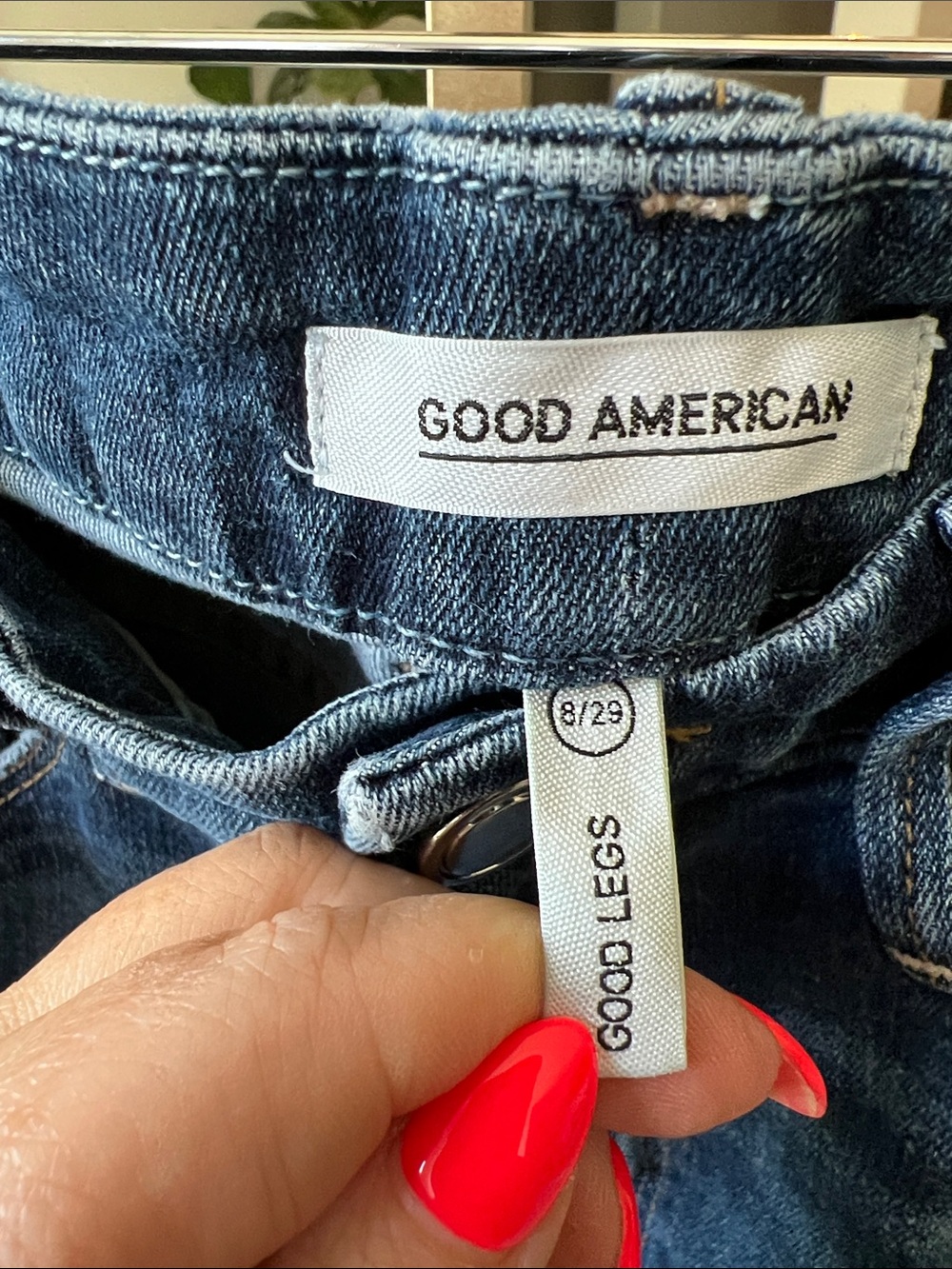 Good American Dark Blue Distressed Skinny Jeans - Picture 2 of 4